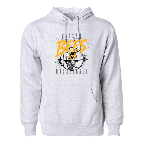 Warsaw Bees Independent Trading Midweight Hooded Sweatshirt -- Grey Heather