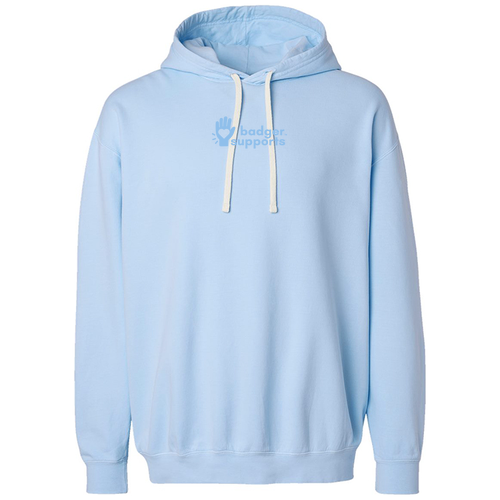 Comfort Colors Unisex Garment-Dyed Lightweight Fleece Hooded Sweatshirt -- Hydrangea (Embroidery)