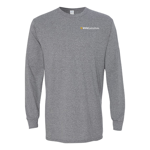 Screen Printed Gildan Heavy Cotton Longsleeve Basic T-Shirt -- Graphite Heather