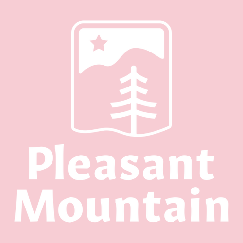 Pleasant Mountain Logo 1 White Ink -- Short Sleeve Light Pink