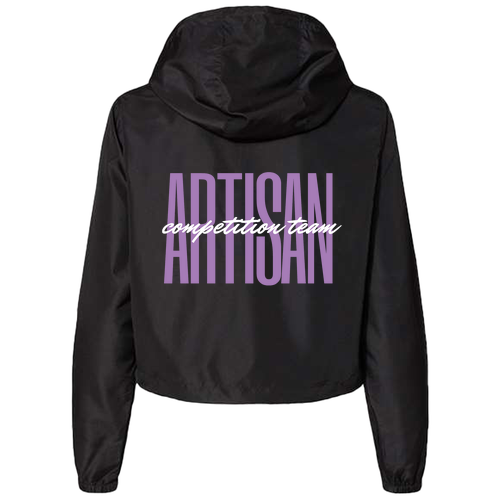 Independent Trading Co. Womens Lightweight Pullover Crop Windbreaker -- Black