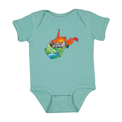 Rabbit Skins Lap Shoulder Onesie Infant -- Saltwater