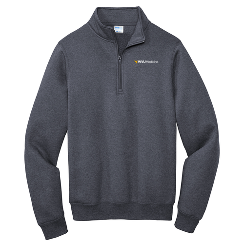 Port and Company Core Fleece Quarter-Zip Pullover Sweatshirt -- Heather Navy