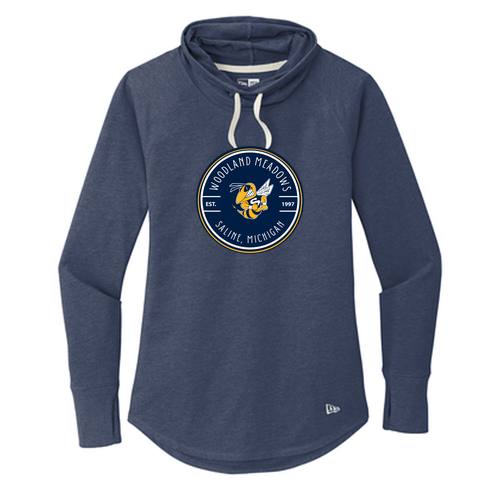 New Era Ladies Sueded Cotton Blend Cowl Tee -- True Navy Heather