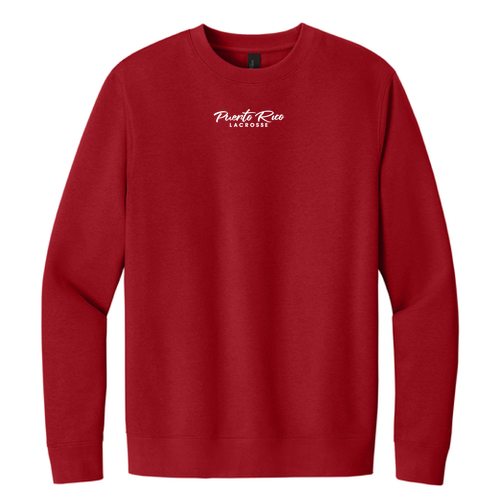 Embroidered Text Crewneck Sweatshirt -- Classic Red