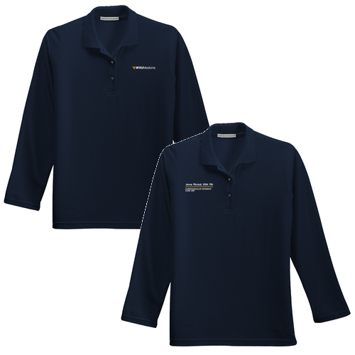 Port Authority Ladies Long Sleeve Silk Touch Sport Shirt -- Navy