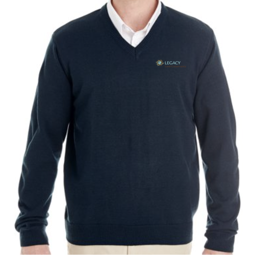 Mens/Unisex Harriton Pilbloc V-Neck Sweater -- Dark Navy