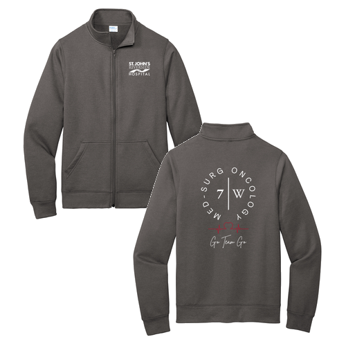 Port and Company Core Fleece Cadet Full-Zip Sweatshirt -- Dark Heather Grey