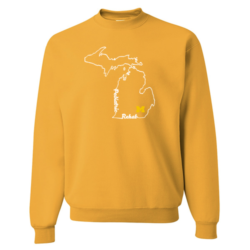 Mens/Unisex Jerzees 8 Oz., 50/50 Nublend Fleece Crewneck Sweatshirt -- Gold