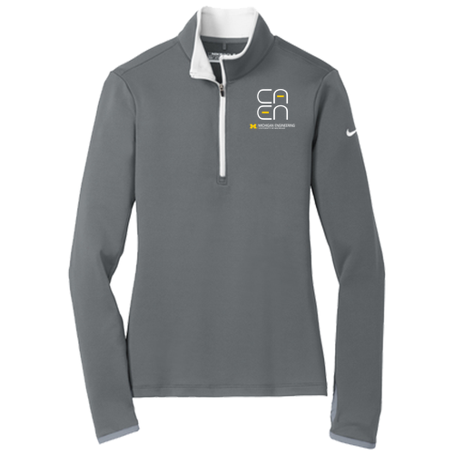 Ladies Nike Golf Dri FIT Stretch Half Zip Cover Up -- Dark Grey / White