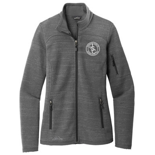 Ladies Eddie Bauer Sweater Fleece Full-Zip -- Dark Grey Heather EMBROIDERED