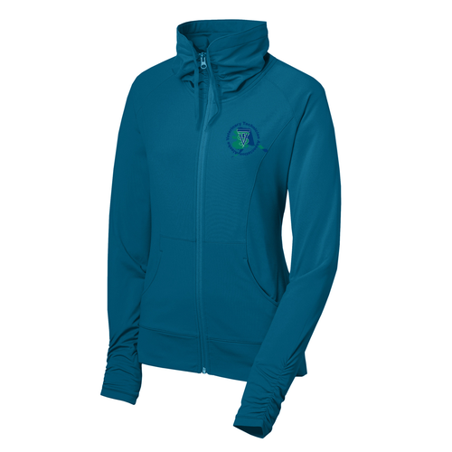Sport Tek Ladies Sport Wick Stretch Full Zip Jacket -- Peacock Blue