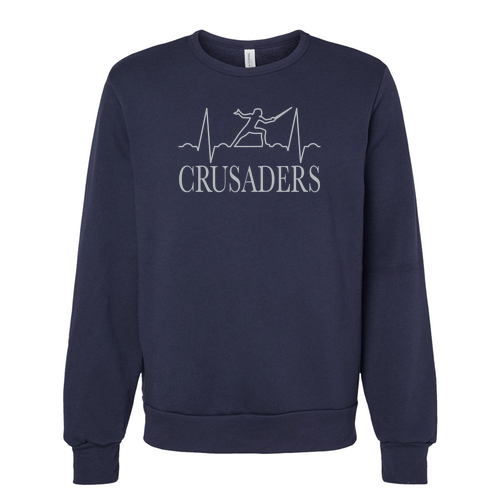 Heartbeat Bella+Canvas Fleece Crewneck Sweatshirt -- Navy
