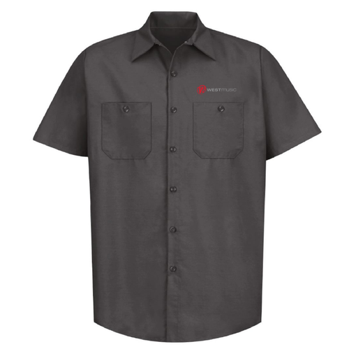 Embroidered Red Kap Industrial Short Sleeve Work Shirt -- Charcoal