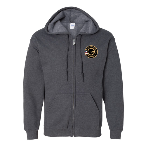 I Am Full Zip Hooded Sweatshirt -- Dark Heather