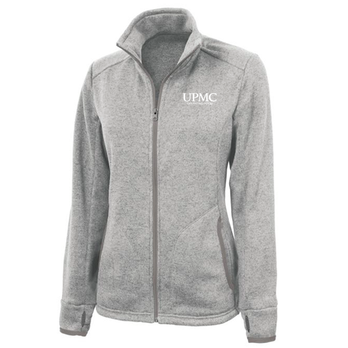 Charles River Ladies Heathered Fleece Jacket -- Light Grey Heather