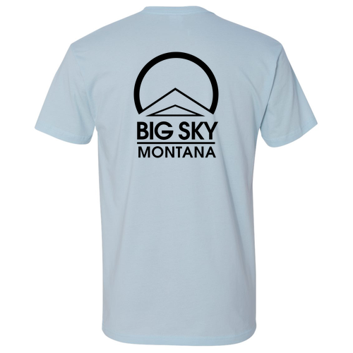 Big Sky Montana Logo 2 Black Ink -- Short Sleeve Light Blue