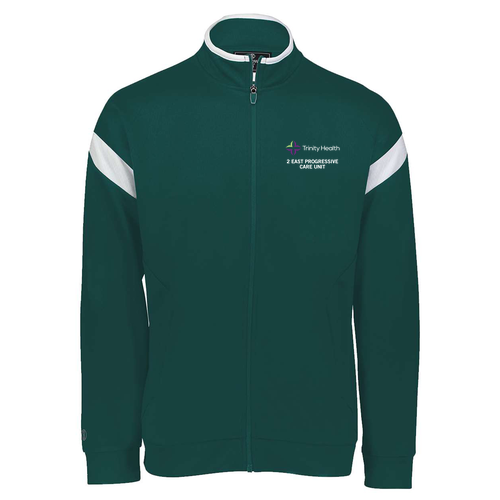Mens/Unisex Holloway Limitless Full-Zip Jacket -- Dark Green / White