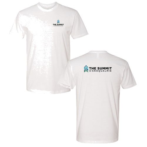 The Summit at Snoqualmie Logo 2 Full color -- Short Sleeve White