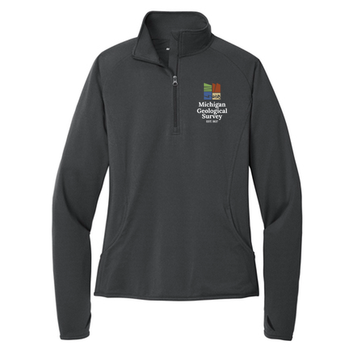 Sport Tek Ladies Sport Wick Stretch Half Zip Pullover -- Charcoal Grey