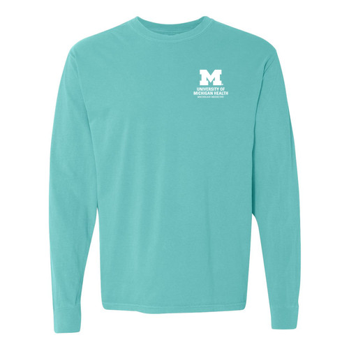 Mens/Unisex Comfort Colors Ringspun Long Sleeve Tee -- Lagoon