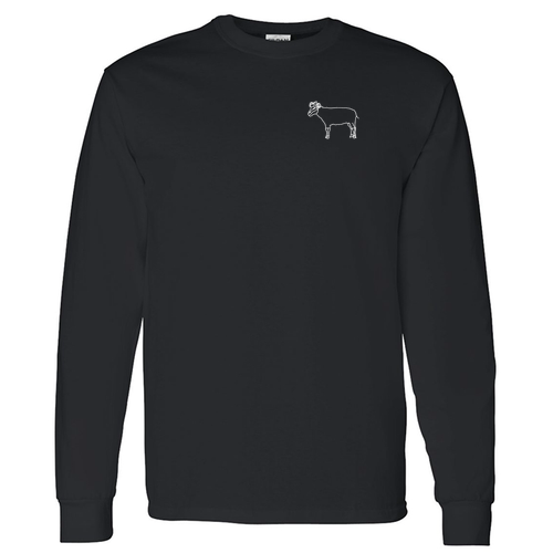 Gildan Cotton Longsleeve  T-Shirt -- Black