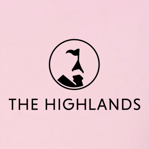 The Highlands Logo 1 Black Ink -- Pullover Hooded Sweatshirt Pink