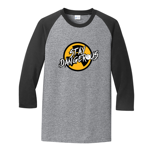Port & Co Core Blend 3/4-Sleeve Raglan Tee -- Athletic Heather / Jet Black