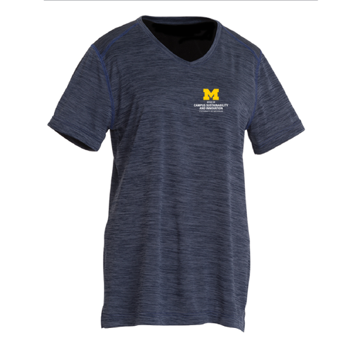 Ladies Charles River Space Dye Performance Tee -- Navy, $27