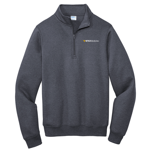 Port and Company Core Fleece Quarter-Zip Pullover Sweatshirt -- Heather Navy