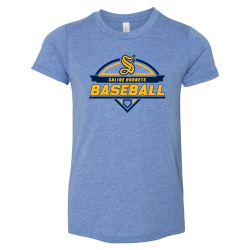 Bella Canvas Youth Triblend Jersey Short Sleeve Tee -- Blue Triblend