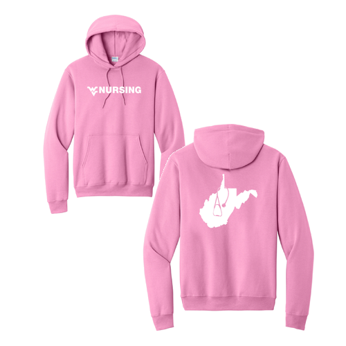 Breast Cancer Awareness Fundraiser Port and Company Core Fleece Pullover Hooded Sweatshirt -- Candy Pink