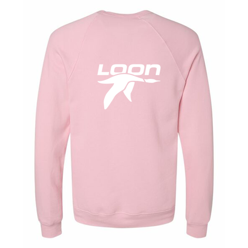 Loon Logo 2 White Ink -- Crewneck Sweatshirt Pink