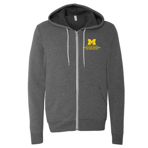 Mens/Unisex Bella Canvas Soft Full-Zip Hooded Sweatshirt -- Deep Heather, $41