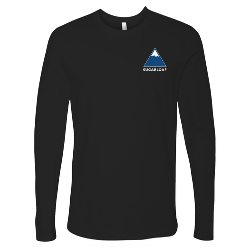Sugarloaf Logo 2 Blue and White Ink -- Long Sleeve Black