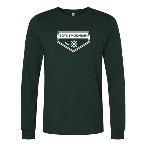 Boyne Mountain Logo 1 White Ink -- Long sleeve  Forest