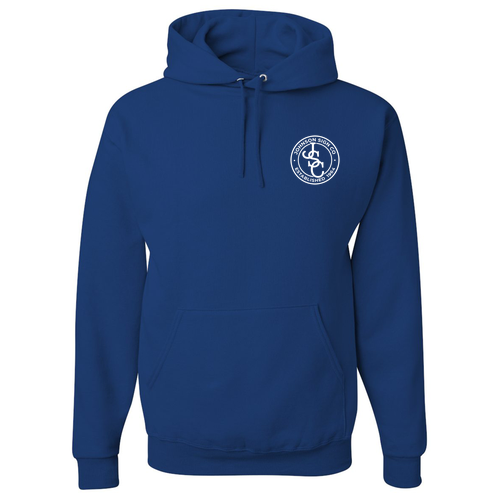 Jerzees 8 oz 50/50 Nublend Adult Hooded Sweatshirt -- Royal SCREEN PRINTED