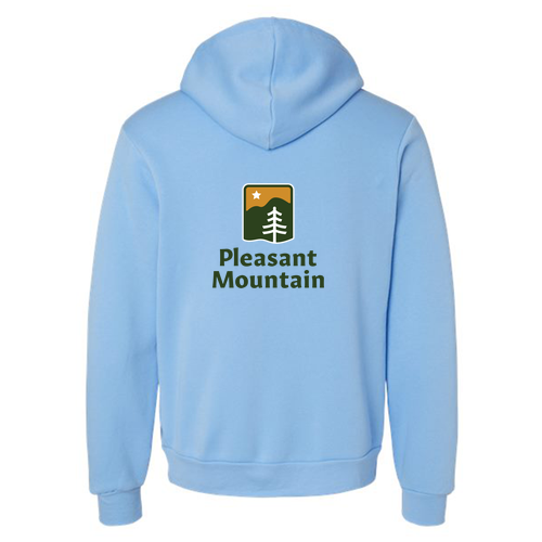 Pleasant Mountain Logo 2 Full color -- Pullover Hooded Sweatshirt Carolina Blue
