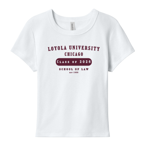 Class of 2026 Baby Tee -- Solid White Blend