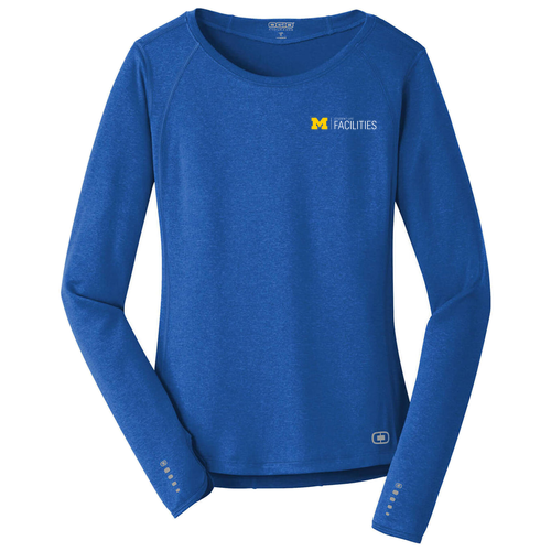 OGIO Endurance Ladies Long Sleeve Pulse Crew -- Electric Blue