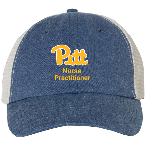 Embroidered Trucker Hat -- Royal / Stone