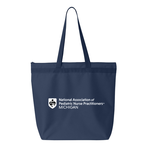 Large Tote with Zipper -- Navy