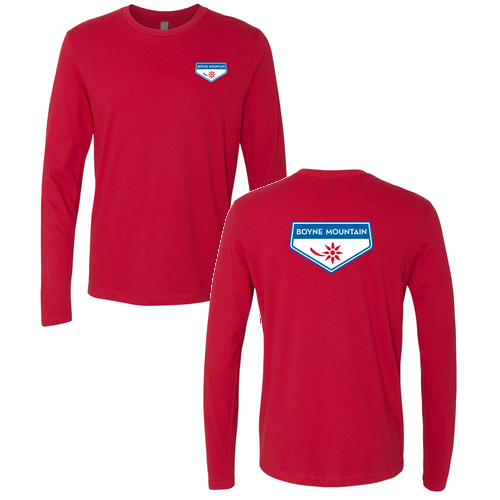 Boyne Mountain Logo 2 Full Color -- Long Sleeve Red