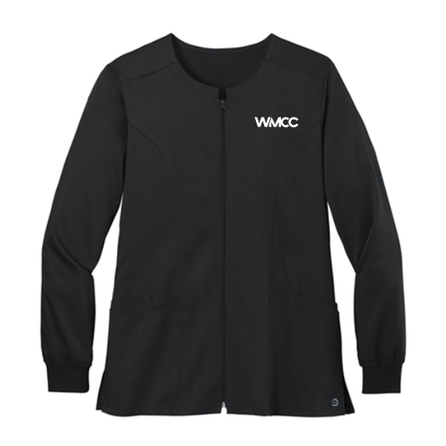 Wonderwink Womens Premiere Flex Full-Zip Scrub Jacket -- Black