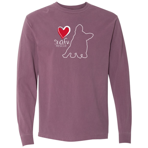 Comfort Colors Unisex Garment-Dyed Heavyweight Long Sleeve T-Shirt -- Berry