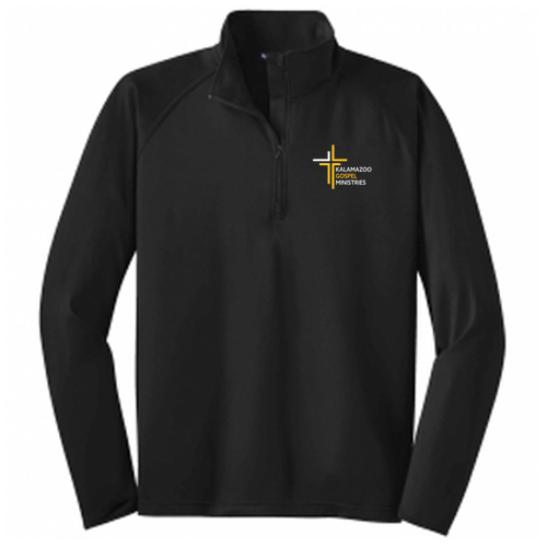 KGM Sport Tek Sport Wick Stretch Half Zip Pullover -- Black