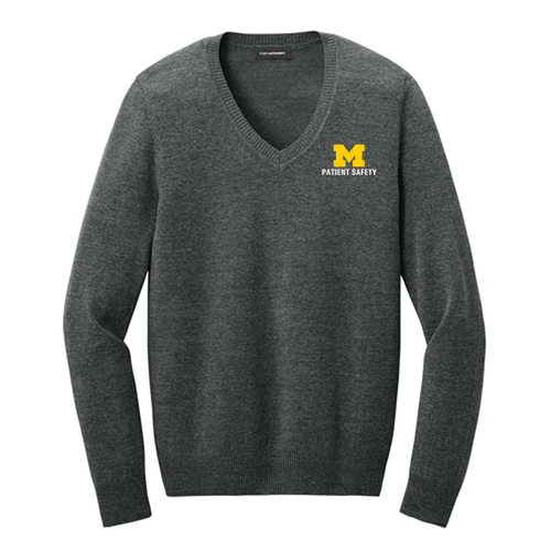 Ladies Port Authority Easy Care V-Neck Sweater -- Charcoal Heather