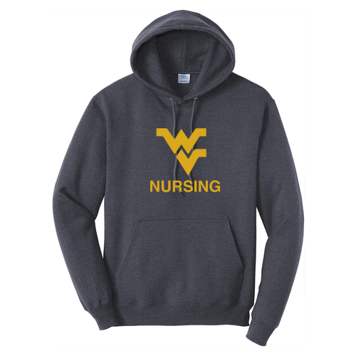 Port and Company Core Fleece Pullover Hooded Sweatshirt -- Heather Navy