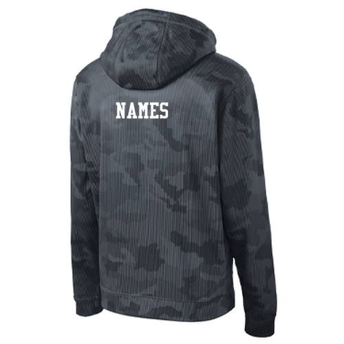 Sport-Tek Sport-Wick CamoHex Fleece Hooded Pullover -- Dark Smoke Grey