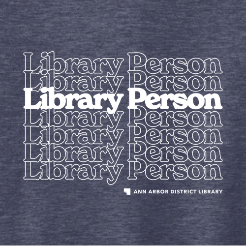 District Perfect Blend CVC Long Sleeve Tee -- Heathered Navy, Library Person